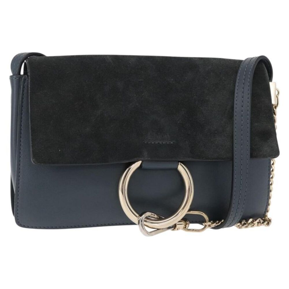 Chloe Faye Leather And Suede Green Suede Shoulder Bag Bag